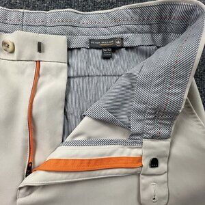 Peter Millar Crown Sport Golf Pants Beige Performance Stretch Mens 34x32
